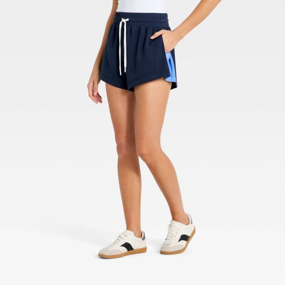 Women's Airy Sleek Pique Shorts - Navy Blue XS